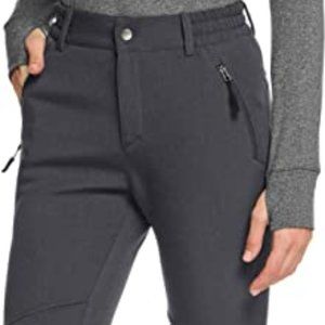 TSLA Grey Winter Fleece Lined Waterproof Hiking, Ski, Work Pants Large